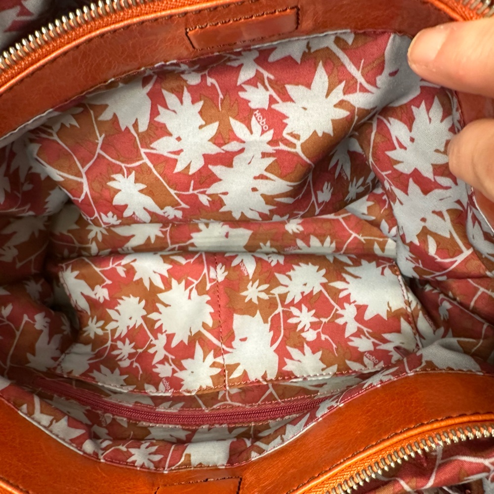 HOBO Salina Russet Orange Leather Satchel / Shoulder Bag - Picture 12 of 14